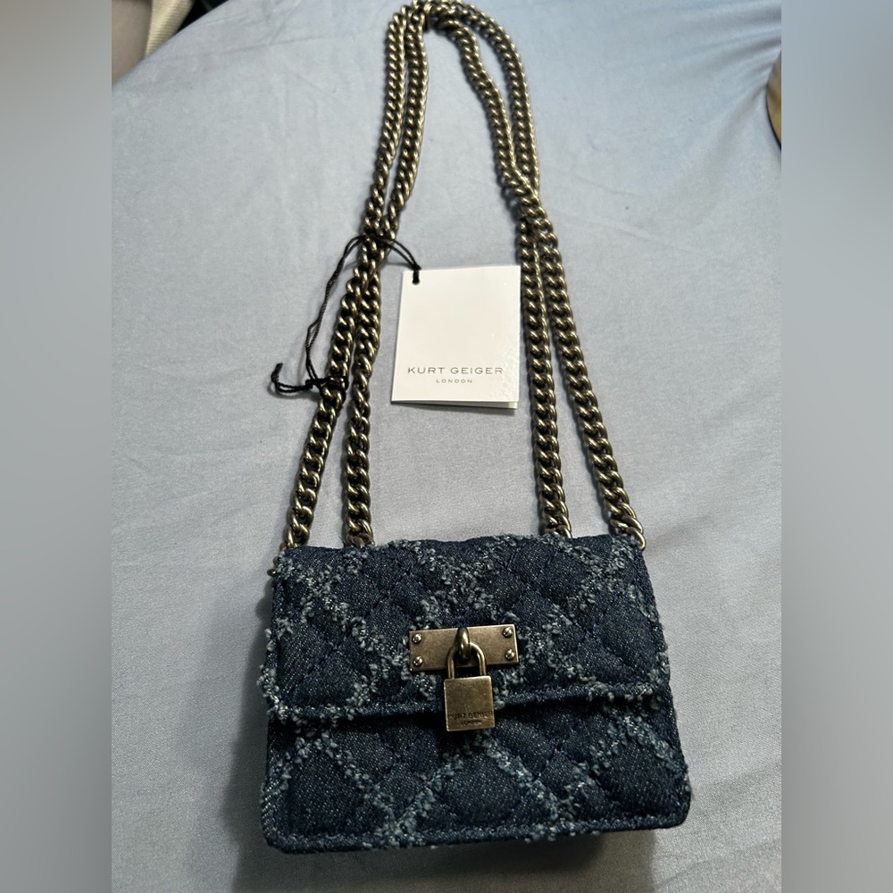 BNWT Kurt Geiger Denim Quilted Women's Bag